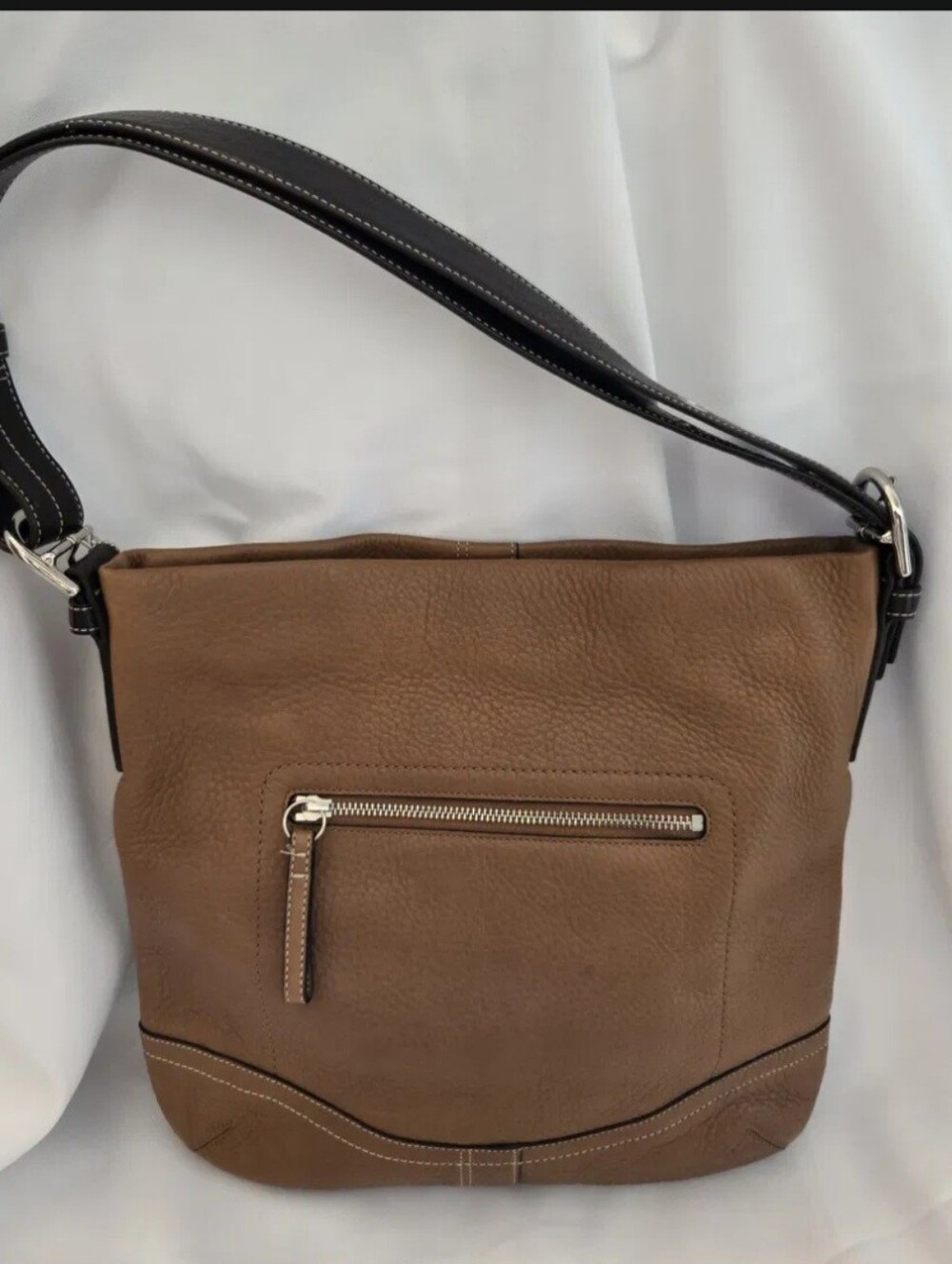 Coach Two-Tone Pebbled Leather Shoulder Bag C0782-F10940